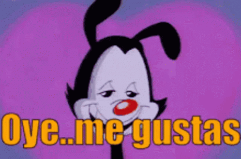 this is an image of cartoon characters texting to say oye me gustas
