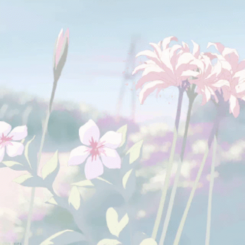 an image of flowers in motion on a pastel background