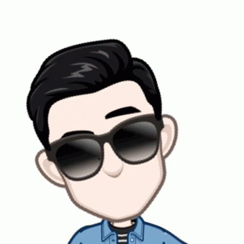 a digital cartoon of a man with sunglasses on