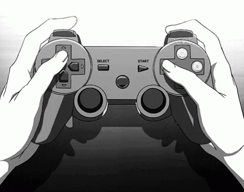 two hands holding a video game controller