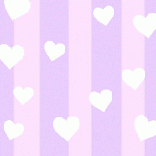 white hearts on pink and stripes pattern