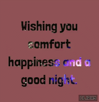 a quote on purple background with the words wishing you comfort happiness and a good night