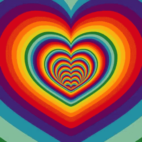 a colorful heart with a white background