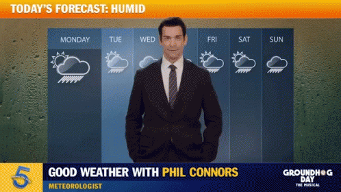 there is an old image of the good weather with phil connors