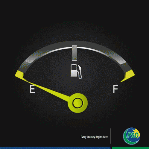 a fuel gauge indicating that gas is low at the average