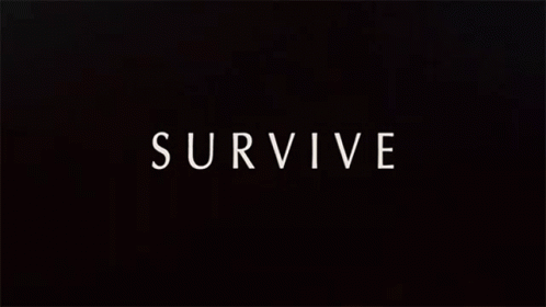 a black po that says survivor, in white letters