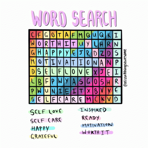 words that spell out word search on white paper