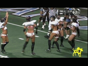 a group of cheerleaders are standing on the field
