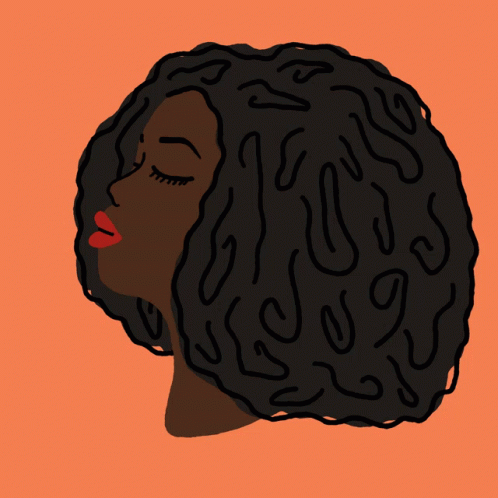 a drawing of a woman's head with a curly bobble