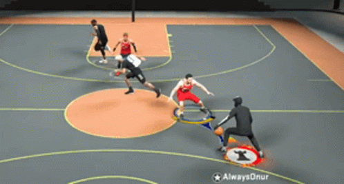 the video game has multiple player positions on the court
