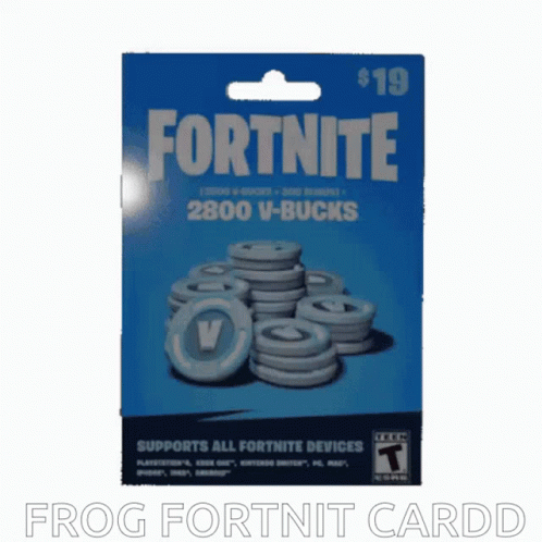 an item in front of the card for the fortnite v - bucks