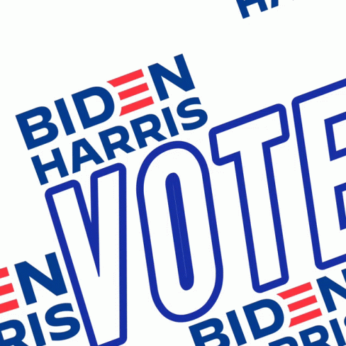 a close up of a poster that says bid'n harris vote