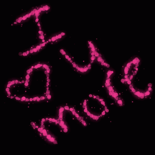 an i love mom message with purple hearts on a black background