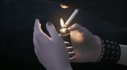 an alien hand is trying to light a cigarette