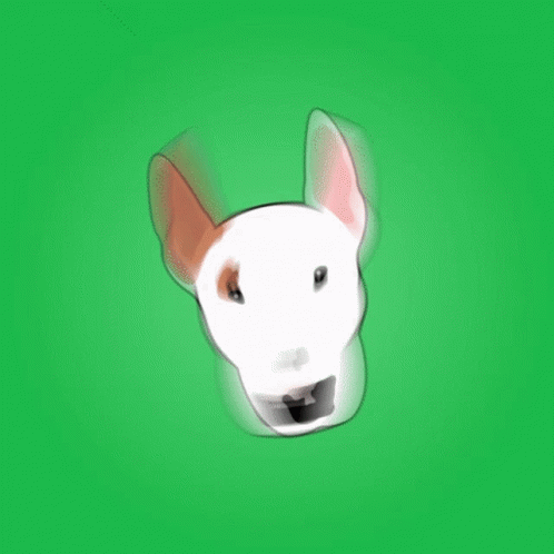 a dog in a green background with the head turned backward