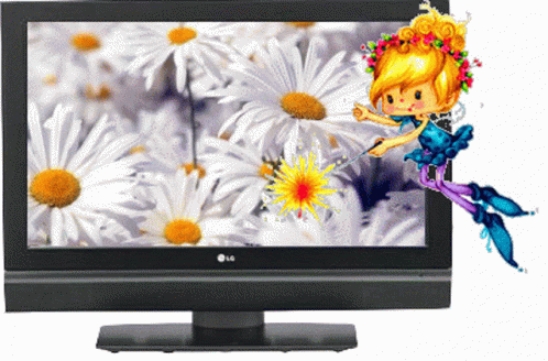 a very cute little fairy on the screen of a computer