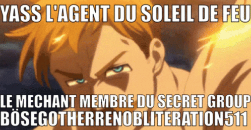 an anime cartoon that has the words in french
