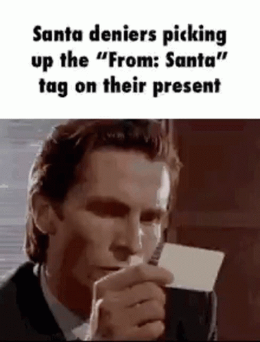 a text saying santa deieres pick up the from santa tag on their present