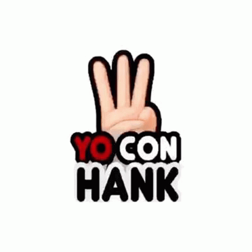 the yo on hank logo with an image of a hand sticking out from it