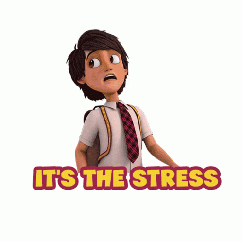 it's the stress poster with text showing an avatar in blue