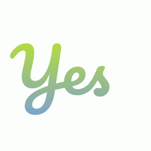 a green yes sign with white background