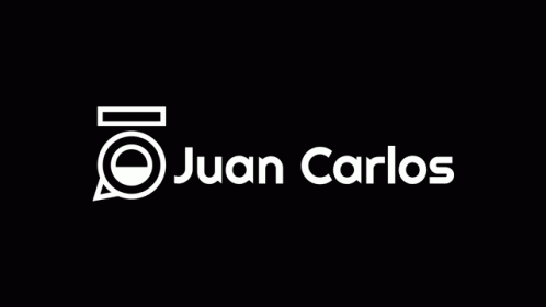 a black and white po of the logo for juan carlos