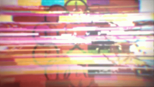 a television screen with a blurry po in it