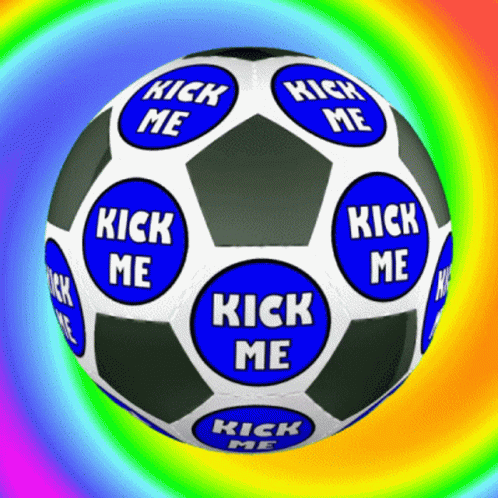 a soccer ball in the color of a multi - colored backdrop