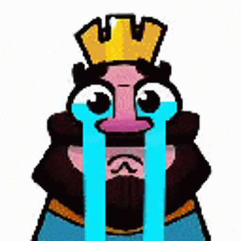 cartoon image of king pac pacs wearing a blue crown