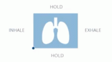 a brown square shaped paper with white outlines with two words that spell out how to handle the lungs