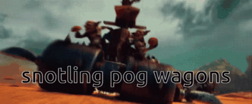 an animated picture with the words skating pog wagons