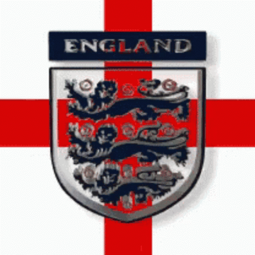the england flag with an english and british emblem