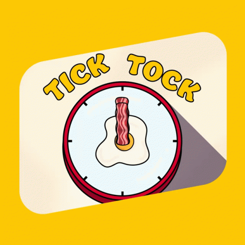 a cartoon clock with the words trick tick on it
