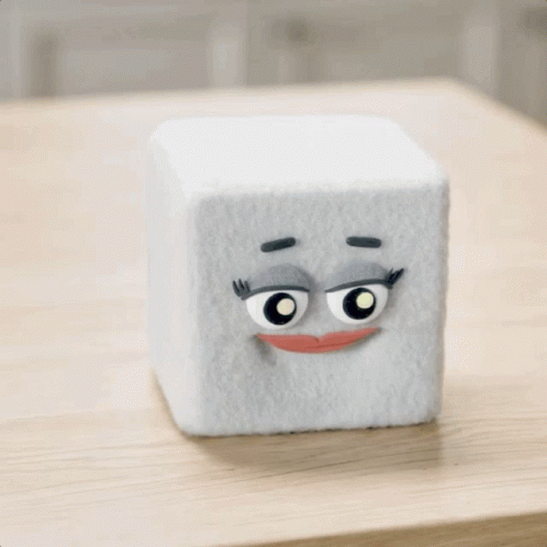 the cube is made out of marshmallows with a funny look