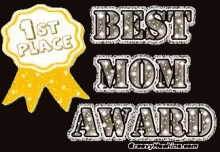 the winner badge for the best mom award