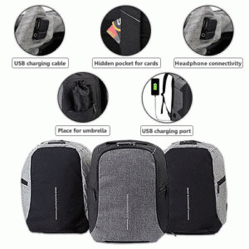 the back pack for backpacking, includes usb charging cable