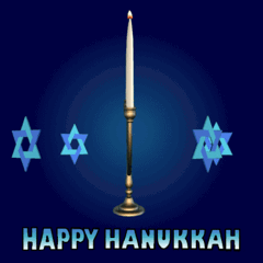 happy hanukkah greeting card with jewish star decorations