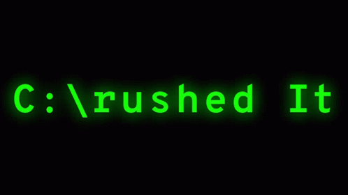 the words c / flushed it are lit up in green