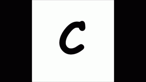 a black and white letter c