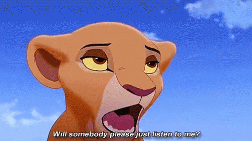 a cartoon lion with words about a person