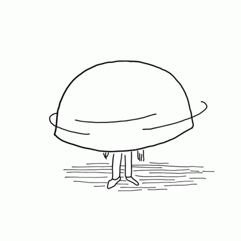 cartoon character with hat standing alone on the ground