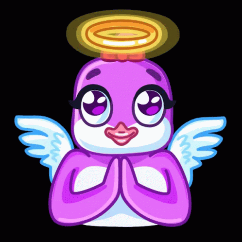 an image of a cute bird with angel wings