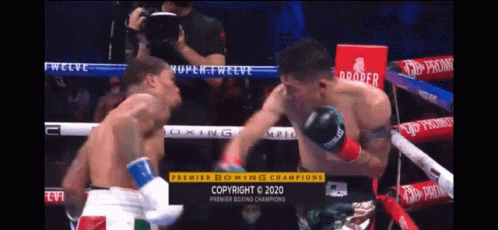 a video player is taking a boxing match