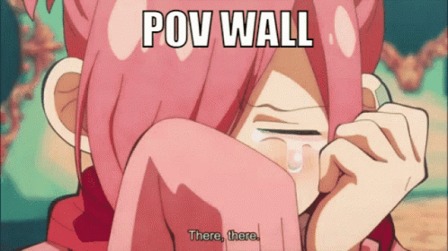 an image of anime character saying to someone who is pov wall