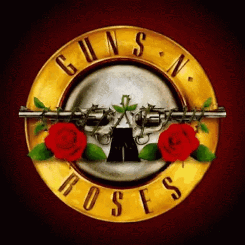 guns and roses emblem blue with guns on it