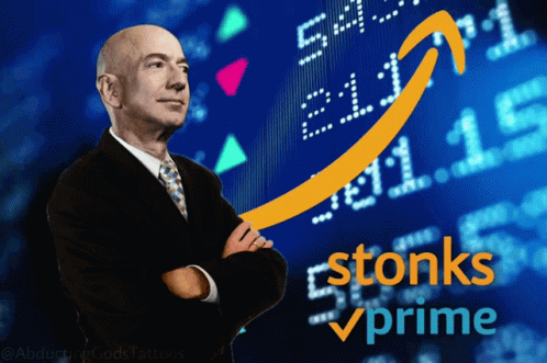 a business man is standing in front of an upward line with stocks and primes