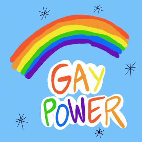 a gay power sign is shown on a beige background