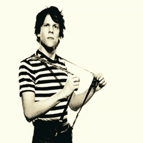 an illustration of a man in striped shirt and holding a golf club