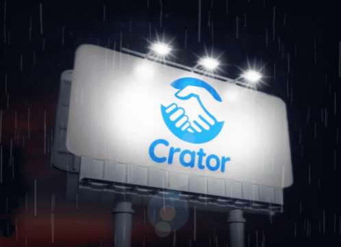 this is an image of the crator sign in the rain