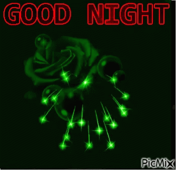 an image of good night with green lights